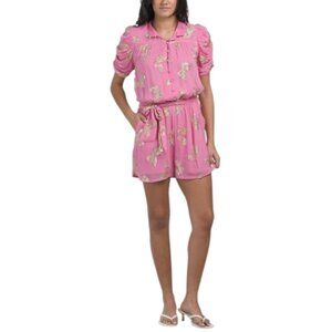 CIEBON Margareta Metallic Ruched Sleeve Romper